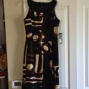 Jones of New York Dress. Brown and  Cooper tones.